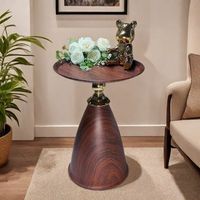 Table basse minimaliste italienne en métal couleur noyer, simple et luxueuse, table d'appoint pour canapé ou chevet, petite table d'appoint