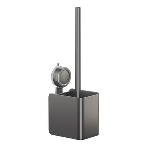 Support mural pour brosse de toilette, rectangulaire, gris poudre, minimaliste, facile à nettoyer, outil de nettoyage de salle de bain - Product Image 5