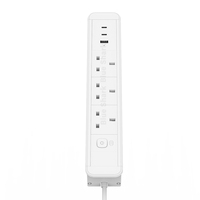 Prise encastrable blanche sous table, 3 prises et 3 ports USB (2C+1A), charge rapide USB 65W, multiprise NFC