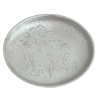 Sous-verre en métal motif cerf en pin circulaire, résistant à la chaleur, pour tasses, gobelets, collations et bonbons, accessoire pour boissons