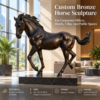 Sculpture de cheval en bronze, finition antique, cuivre, pour bureau d'entreprise, hall d'hôtel, espace public, sur mesure, résistant aux intempéries, fabrication en usine