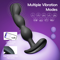 APP-gesteuerter, kabelloser, wasserdichter (IPX6) Vibrations-Analplug mit 9 Geschwindigkeiten, nahtlos umspritztem Silikon und Doppelmotor-Analperlen