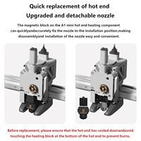 Kit de tête d'impression Hotend en acier trempé avec buse intégrée anti-fuite et chaussettes en silicone pour imprimante 3D Bambu Lab A1/A1 Mini