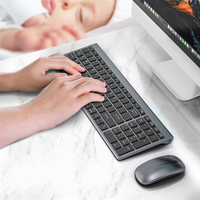 X518-1 Vente directe d'usine Clavier et souris sans fil ergonomiques rechargeables ultra-minces 2,4 GHz double mode pour le bureau