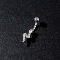 Shuangshuo Vente en gros de piercing de nombril en acier inoxydable à filetage externe avec zircon pour femme, bijoux de corps