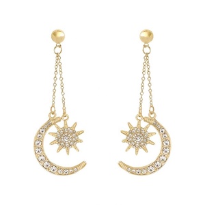New Fashion Bohemian Trendy Wedding Pendant <b>Earrings</b> Long <b>Star</b> <b>Moon</b> Goddess Hexagonal Flower Pattern Parties Alloy Women's - Product Image 3