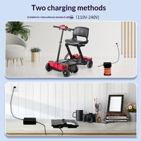 Scooter électrique pliable automatique léger à batterie au lithium, déambulateur à quatre roues détachable pour personnes âgées