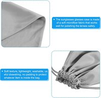 Pochette à lunettes en microfibre avec cordon de serrage, sac de protection souple pour lunettes, étui de rangement pour lunettes