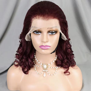 100% Cabello humano 13x4 Peluca frontal Set Peluca rizada de primavera para 99J - Product Image 1