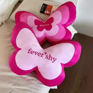 Bantal lempar kupu-kupu merah muda, bantal bentuk kupu-kupu desain Pink, bantal lempar - Product Image 2