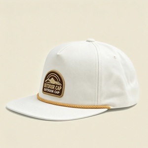 Custom <b>Flat</b> Brim 5 Panel Cap Patch Logo Deco Rope Adjustable Snapback Vintage Casual Outdoor Camping Baseball <b>Hat</b> For Unisex - Product Image 3