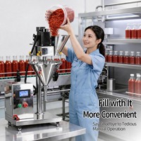 Machine de remplissage de poudre à vis intelligente PLC pour détergents, café, farine, piment et produits chimiques, à faible émission de poussière et fonctionnement efficace
