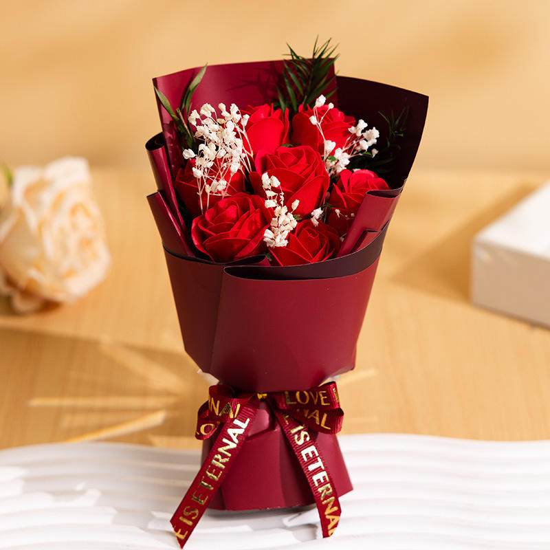 ยิปโซ + 7ดอกกุหลาบสีแดงขนาดใหญ่