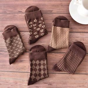 Autumn Winter Fashion Mid Tube Sheer <b>Socks</b> for Women Coffee Color Retro Style 5 Toe Knitted Breathable Logo Cuff for Daily Use - Product Image 5