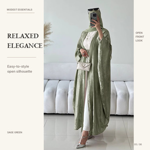 Abaya Aperta Elegante e Traspirante per Donne Musulmane, Stile Patchwork, Modesta, per Dubai e <span class=keywords><strong>Turchia</strong></span> - Product Image 6
