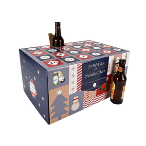 Boîtes de <span class=keywords><strong>calendrier</strong></span> de l'<span class=keywords><strong>Avent</strong></span> de <span class=keywords><strong>bière</strong></span> personnalisées faites à la main de la Chine fournisseur de boîte-cadeau kraft ondulée à la mode avec papier d'aluminium UV - Product Image 3