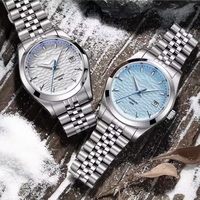 Reloj Mecánico Personalizado OEM, Reloj de Buceo de Acero Inoxidable 316L con Correa de Cuero, Resistente al Agua, con Puntero Luminoso, Mecanismo Japonés