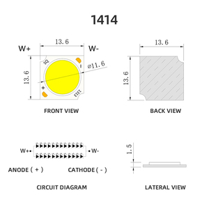 Diode LED COB à spectre complet 6W 12W 36W 60W 1414 <span class=keywords><strong>1919</strong></span> 2828 pour éclairage végétal - Product Image 2