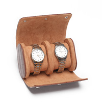 OEM ODM Vintage Marron Bleu Vert Noir Crocodile PU Boîte de montre en cuir Rouleau de stockage de luxe fait à la main pour montres