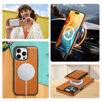 Nouvelle coque de téléphone avec support de carte détachable, béquille et chargement magnétique sans fil pour iPhone 17 Air Pro Max, compatible avec les modèles 16/15/14/13