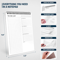 Planificateur Hebdomadaire Personnalisé A5, Carnet à Spirale avec Pages Lignées pour Productivité au Bureau et Organisation Quotidienne