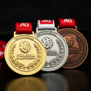 Medallas <span class=keywords><strong>de</strong></span> Pickleball Cuadradas en Relieve 3D, Colores Oro, Plata y <span class=keywords><strong>Bronce</strong></span>, Artesanía Exquisita, Medallas Conmemorativas para Eventos - Product Image 2