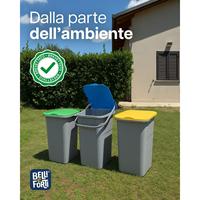 Contenedor de Reciclaje de 24 Litros, Material PP, 320x290x465mm, con Tapa, para Clasificación de Residuos, Uso Interior/Exterior