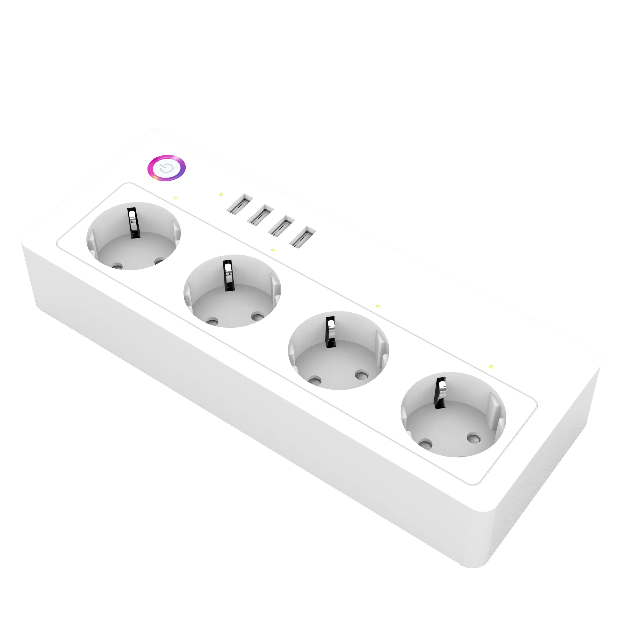 16A Eu Smart Power Strip Wifi Tuya Plug Outlet Extender Multi Smart Office Socket Board Met 4 Usb-poorten Wedstrijd alexa