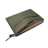 Porte-documents de luxe en cuir véritable fait main avec logo personnalisé, de haute qualité, souple, pour le bureau, pour homme, avec fermeture éclair, pour ordinateur portable