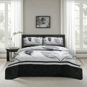 Lenzuola blu di fascia alta federe doppie coperte in microfibra tessuto per la casa copriletto con stampa trapuntata Set copriletto - Product Image 5