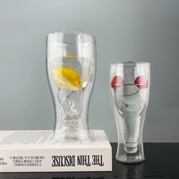 Tasse en verre à double paroi personnalisée, design sportif, mug à bière unisexe pour usage domestique, verre à boisson et à cocktail pour la maison et les KTV