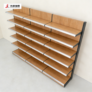 Scaffali per Supermercato JIUSHUN, Colore Legno, Monofacciali, Metallici, per Negozi di Alimentari e Minimarket - Product Image 4