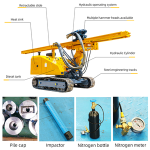 Máquina Hincadora de Pilotes para Barandas Solares Fotovoltaicas con Sistema de Prensado Hidráulico, Martillo Principal y Componentes de Bomba - Product Image 4