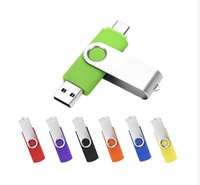 Pendrive USB Giratorio Económico al por Mayor, 4GB 8GB 16GB Tipo-C, Memoria USB 32GB 3.0 2.0, 64GB USB-C para iPhone 17/16/15