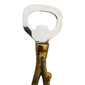 Customized Elegant Bark Design Handle Aluminium Bottle Opener in Silver and Gold <b>Bar</b> Accessories for Bulk Sale - Product Image 2
