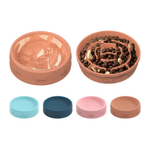 Mangiatoia lenta in Silicone portatile ciotole per cani cibo ciotola per animali domestici <span class=keywords><strong>gatto</strong></span> cane ciotole due in uno - Product Image 2