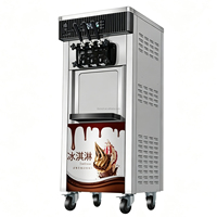 Máquina Comercial Vertical de Helado Suave y Gelato Italiano de Acero Inoxidable de Alta Capacidad con Diseño de Tres Asas para Frutas y Leche 150