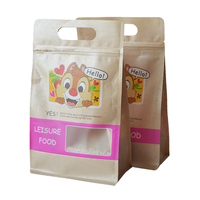 Personnalisé Imprimé Zip Verrouillage Plat Bas Transparents Compostables Stand Up Pouch Premium Kraft Papier De Sucrerie Goutte À Goutte Café Emballage Sacs