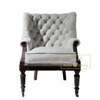 Chaise de salon rembourrée à la main en tissu vintage pour fauteuil industriel de style aviateur pour salon ou bar