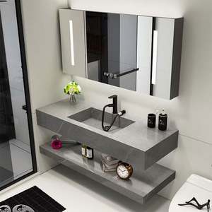 Santopova Small Italian Modern Wall Mounted Bathroom Vanities Supplier Wholesale Furniture Hotel Bathroom Vanity - Product Image 3