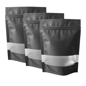 LT tùy chỉnh in khóa kéo cấp thực phẩm dây kéo mờ màu đen nhôm bao bì túi nhựa Mylar đứng lên túi có cửa sổ - Product Image 2