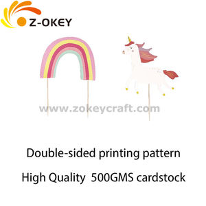 Décoration de gâteau <span class=keywords><strong>licorne</strong></span> pour fête d'<span class=keywords><strong>anniversaire</strong></span> garçon Décorations de dessert pour enfants Décorations de gâteau à thème pour fête prénatale - Product Image 3