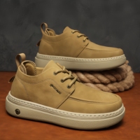 Nouvelles Chaussures Décontractées en Cuir à Semelle Épaisse Mi-Hautes Automne 2026, Style Derby Britannique, Chaussures Décontractées Tendance pour le Travail