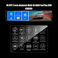 Caméra de tableau de bord DVR pour voiture avec écran sans fil 4K 12 pouces, CarPlay, Android Auto, ADAS, WiFi 5G, Bluetooth, caméra de recul