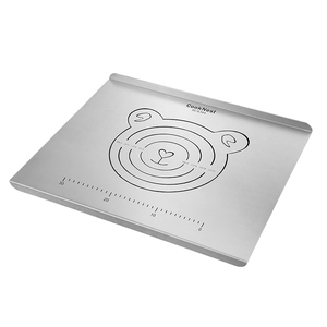 Tavola da pasticceria reversibile in acciaio inossidabile con labbro per arrotolare impastare il tagliere con misure incise - Product Image 2