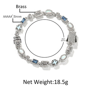 Street Fashion Retro Blue <b>Gemstone</b> <b>Bracelet</b> Sweater Chain Simple Versatile Hand Accessory - Product Image 6