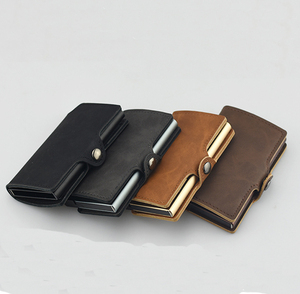 Casekey Vintage Style PU Leather Credit Card <b>Holder</b> RFID Blocking Leather <b>Wallet</b> Portable Automatic Pop up Card <b>Holder</b> - Product Image 6