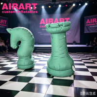 Modèle de jeu d'échecs gonflable géant sur mesure pour la publicité et la décoration de tournois d'échecs