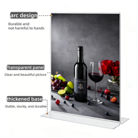 Exhibidor Acrílico Personalizado A4/A5/A6, Extraíble, Doble Cara, con Curvado en Caliente, en Forma de L/T, para Publicidad en Cafeterías y Restaurantes, Soporte para Letreros de Mesa