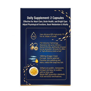 Huile de poisson FitAltus Gold Ultra Omega-3 1000mg EPA DHA 60 capsules Fabriqué au Canada Huile de poisson rTG de qualité médicale supérieure - Product Image 4
